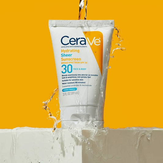 CeraVe Hydrating Sheer Sunscreen Broad Spectrum SPF 30 for Face & Body